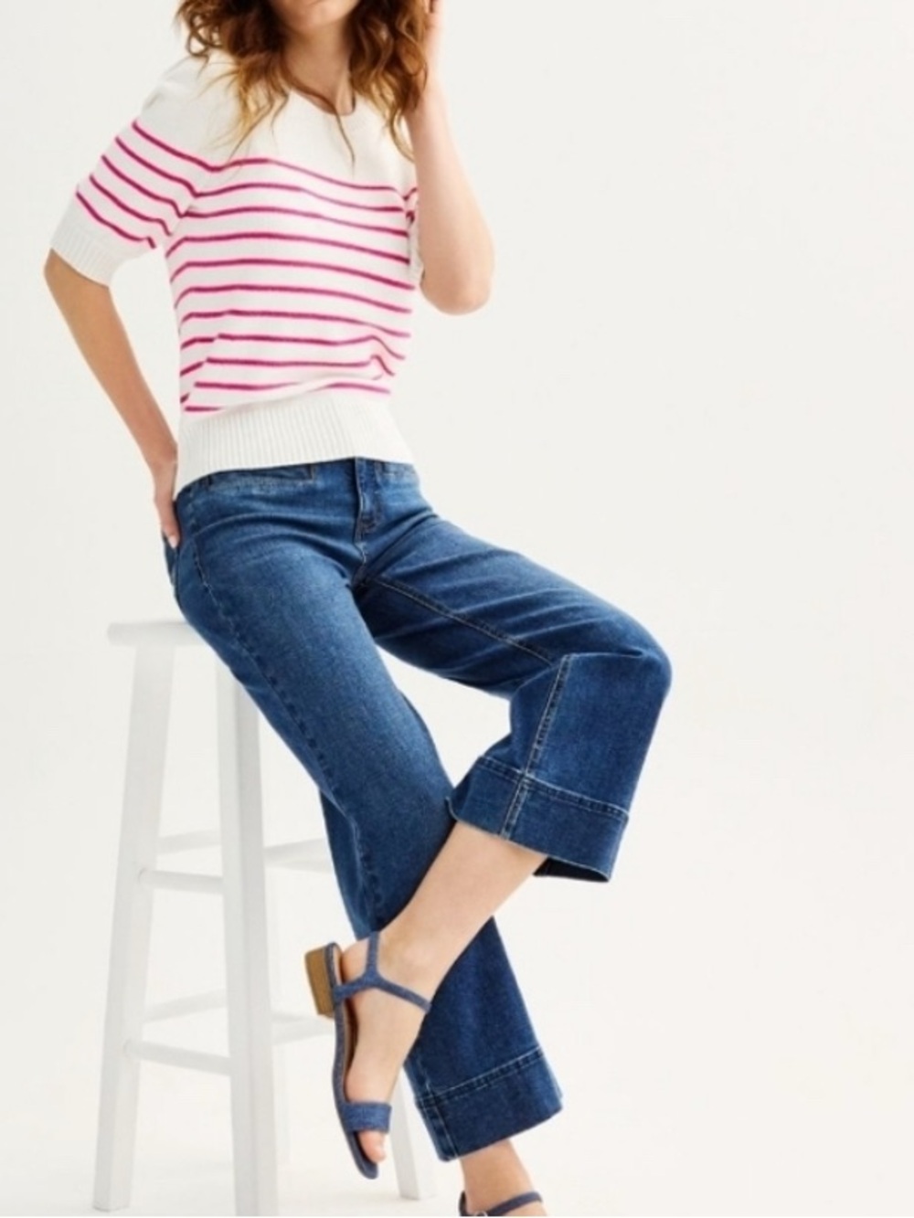 Draper James RSVP Wide Leg Cropped Jeans